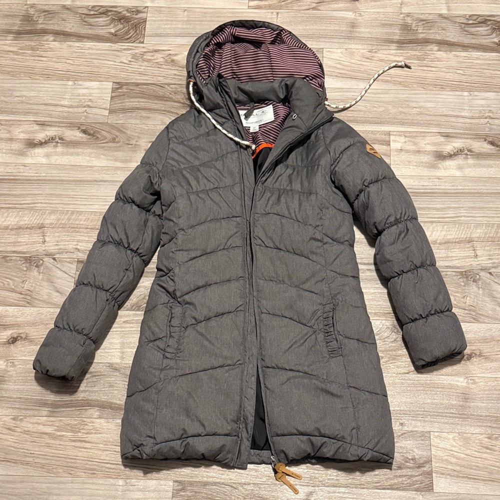 O'Neill Charcoal Puffer Jacket with Hood